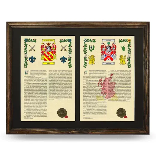 Double Armorial History Framed- Brown