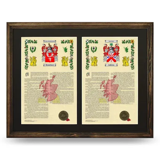 Double Armorial History Framed- Brown