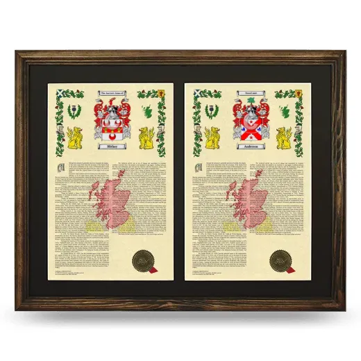 Double Armorial History Framed- Brown