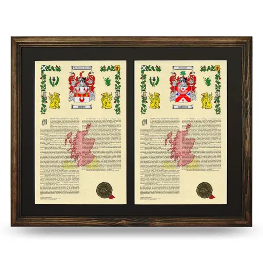 Double Armorial History Framed- Brown