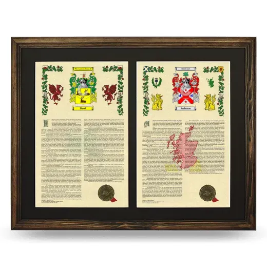 Double Armorial History Framed- Brown