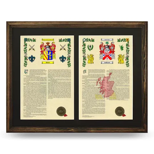Double Armorial History Framed- Brown
