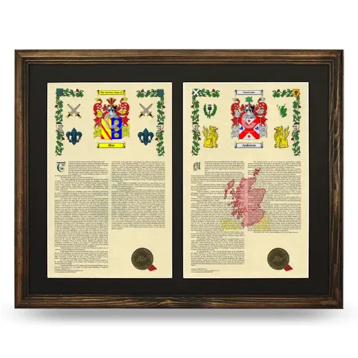 Double Armorial History Framed- Brown