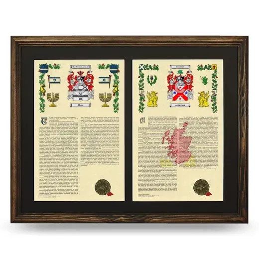 Double Armorial History Framed- Brown