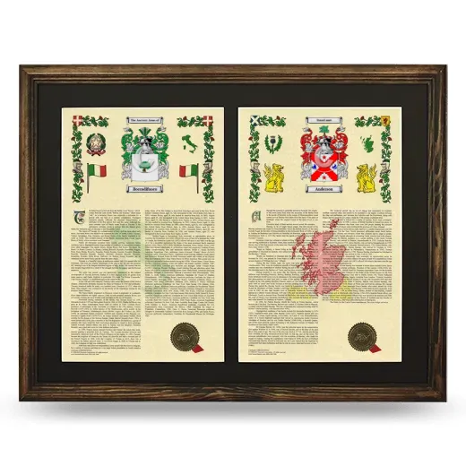 Double Armorial History Framed- Brown