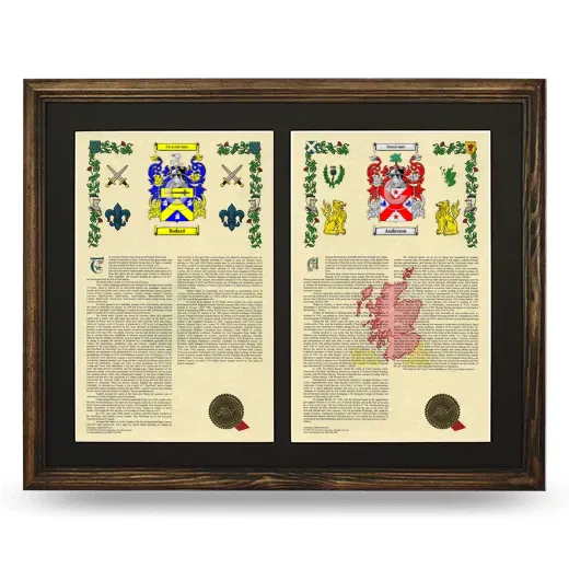 Double Armorial History Framed- Brown