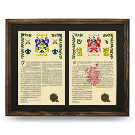 Double Armorial History Framed- Brown