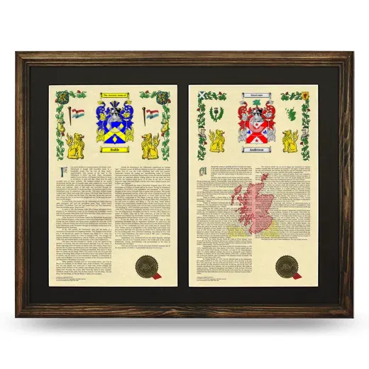 Double Armorial History Framed- Brown