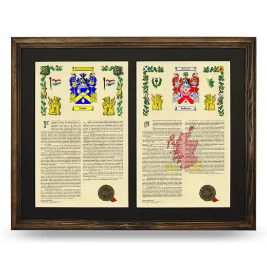 Double Armorial History Framed- Brown
