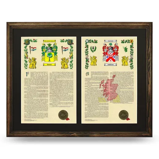 Double Armorial History Framed- Brown