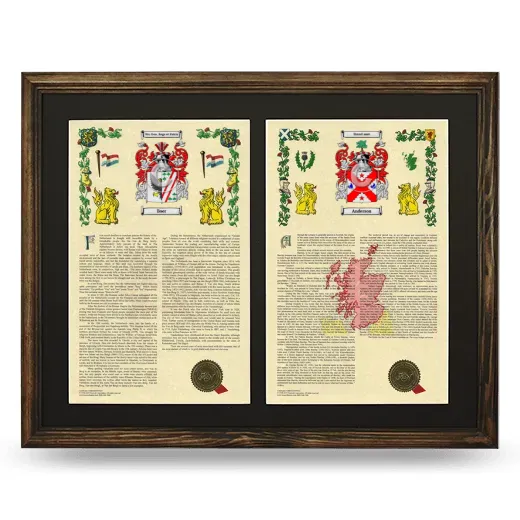 Double Armorial History Framed- Brown