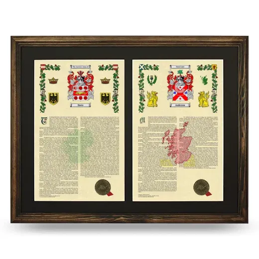 Double Armorial History Framed- Brown