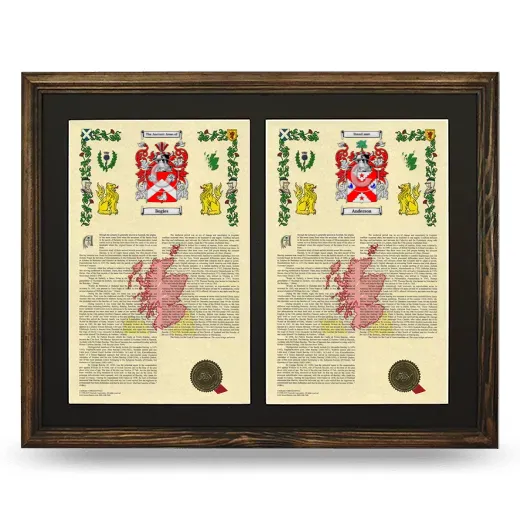 Double Armorial History Framed- Brown