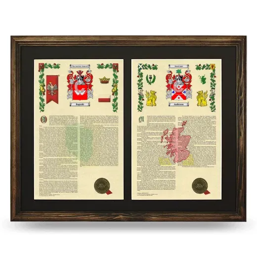 Double Armorial History Framed- Brown
