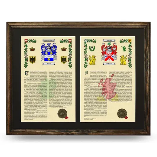 Double Armorial History Framed- Brown