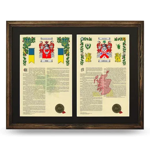 Double Armorial History Framed- Brown