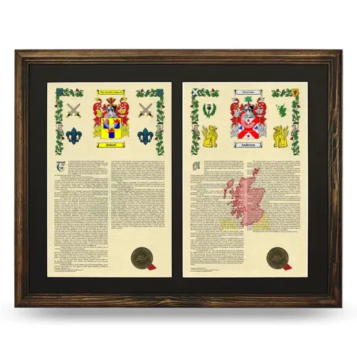 Double Armorial History Framed- Brown