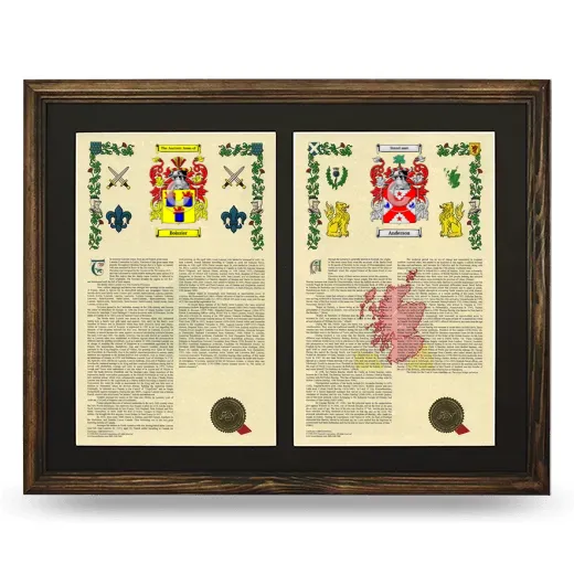 Double Armorial History Framed- Brown