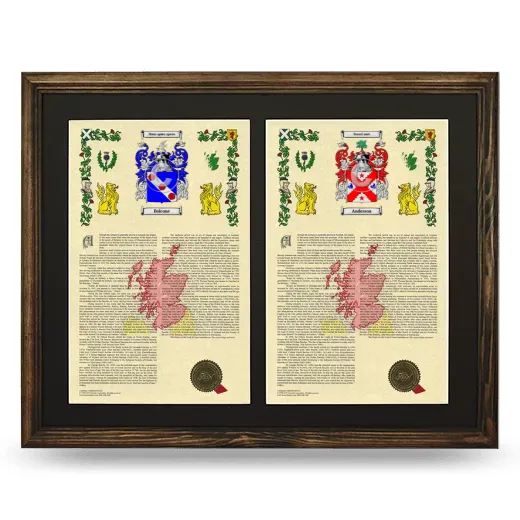 Double Armorial History Framed- Brown