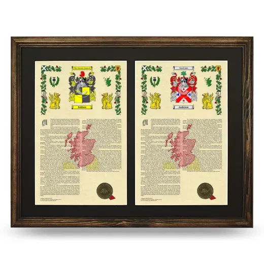 Double Armorial History Framed- Brown