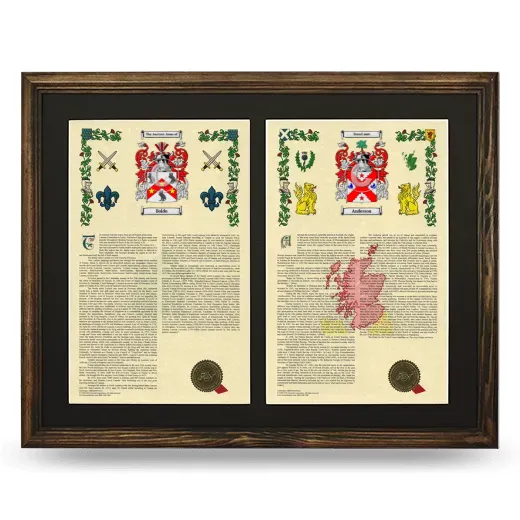 Double Armorial History Framed- Brown