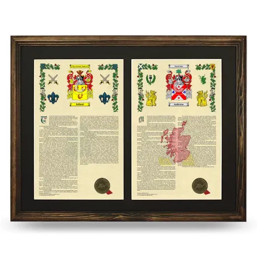 Double Armorial History Framed- Brown