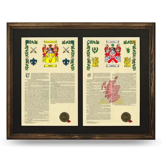 Double Armorial History Framed- Brown
