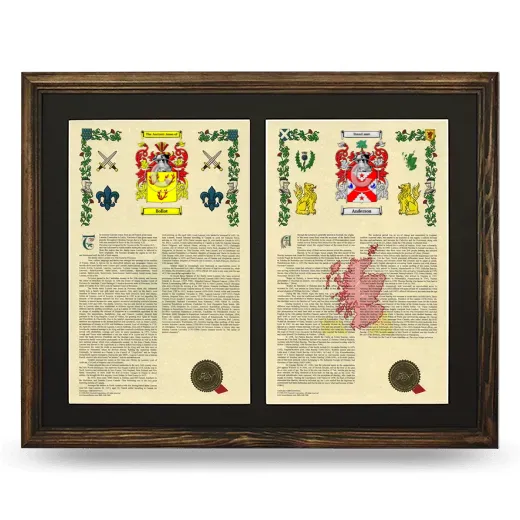 Double Armorial History Framed- Brown