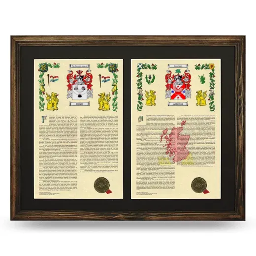 Double Armorial History Framed- Brown