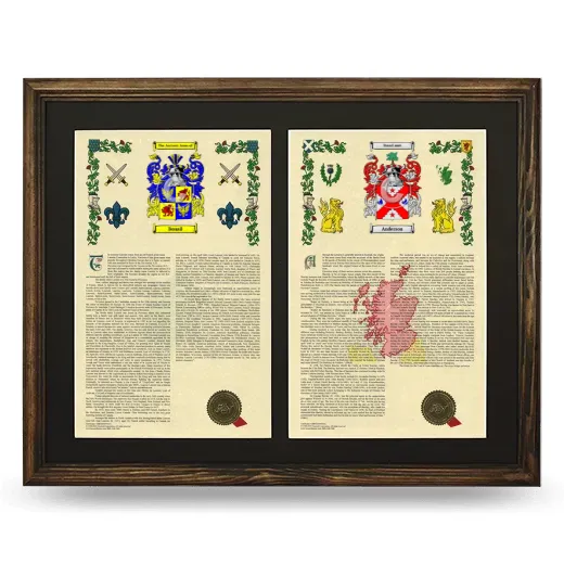 Double Armorial History Framed- Brown