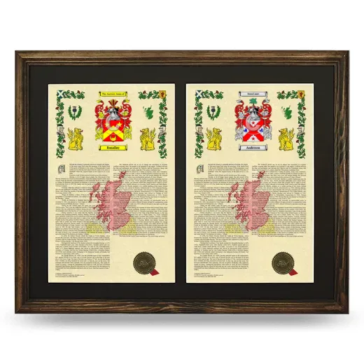 Double Armorial History Framed- Brown