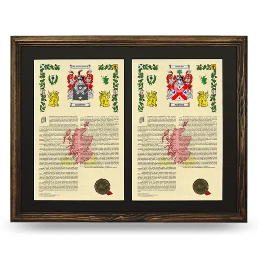 Double Armorial History Framed- Brown