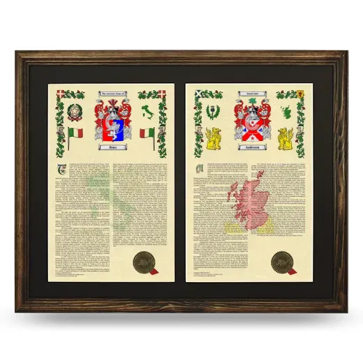 Double Armorial History Framed- Brown