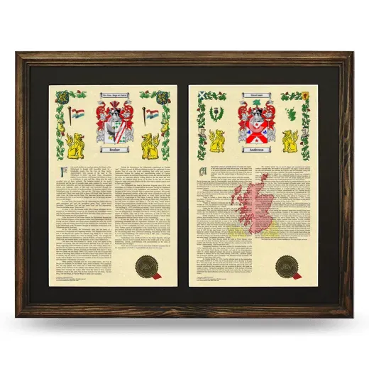 Double Armorial History Framed- Brown