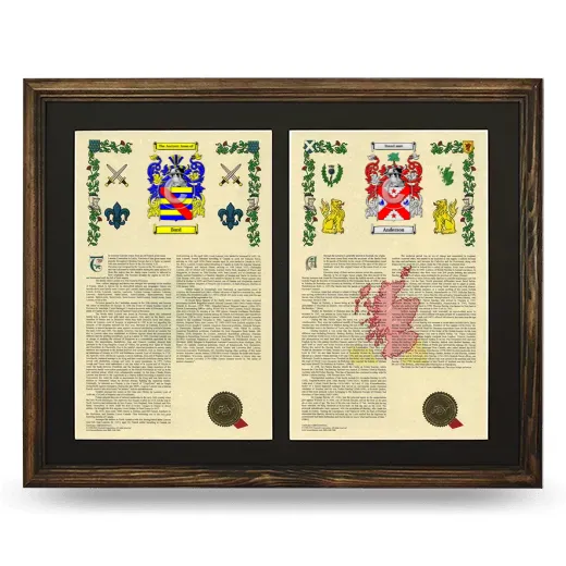 Double Armorial History Framed- Brown