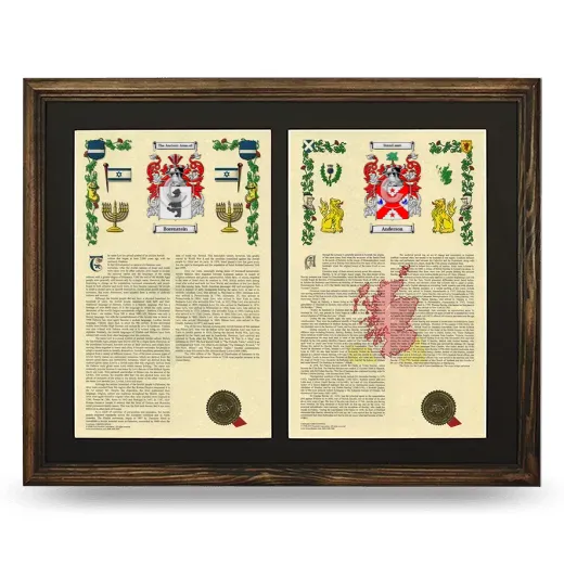 Double Armorial History Framed- Brown
