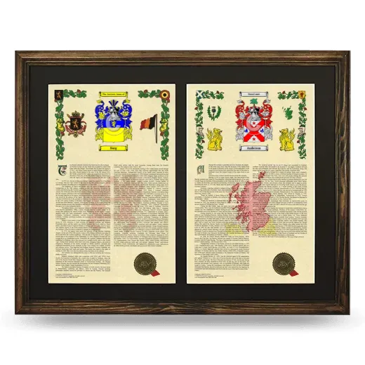 Double Armorial History Framed- Brown