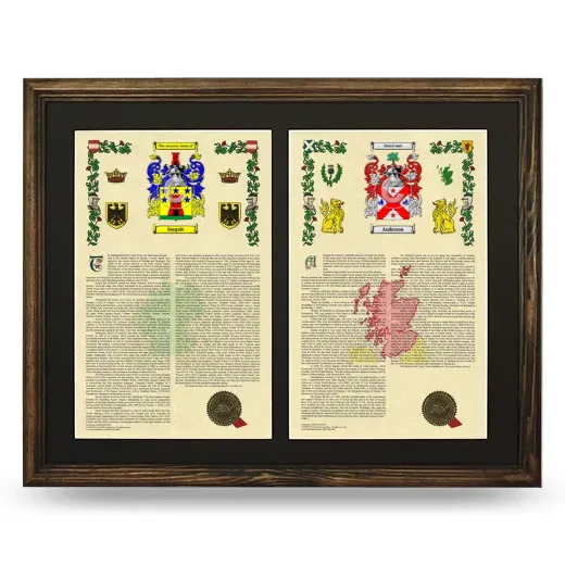 Double Armorial History Framed- Brown