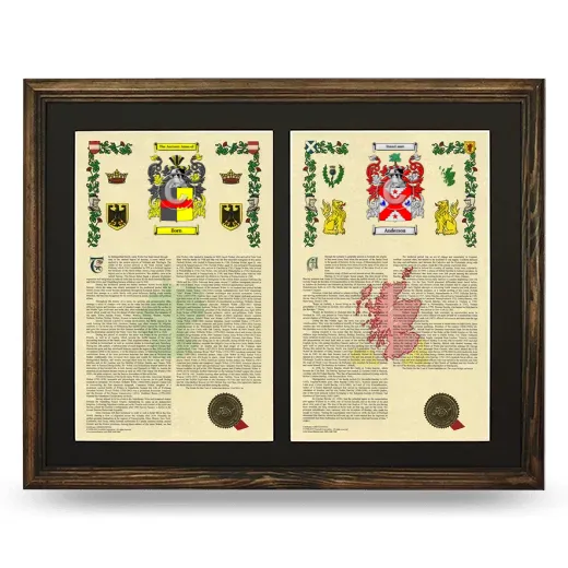 Double Armorial History Framed- Brown