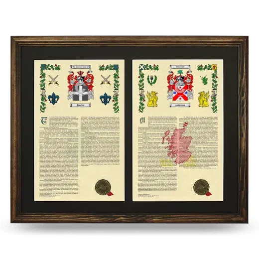 Double Armorial History Framed- Brown