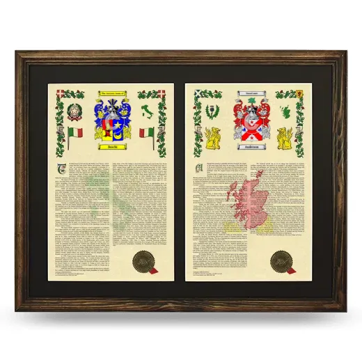 Double Armorial History Framed- Brown