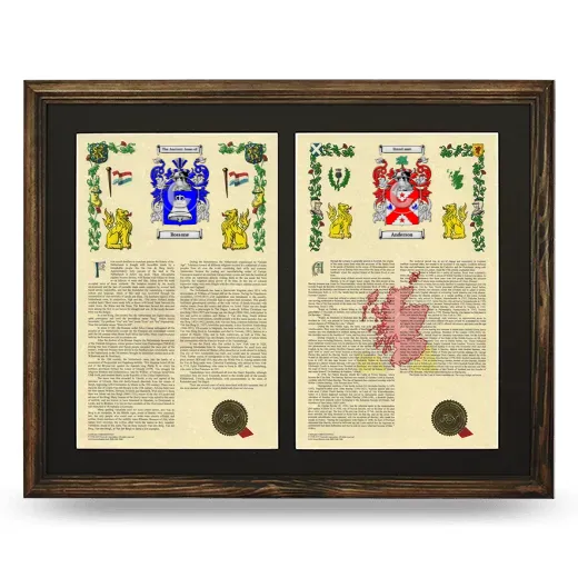 Double Armorial History Framed- Brown