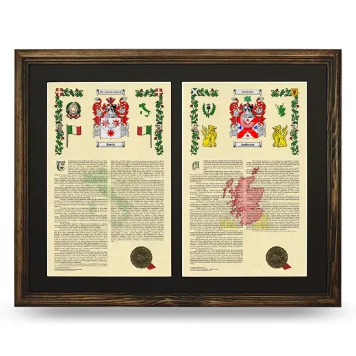 Double Armorial History Framed- Brown