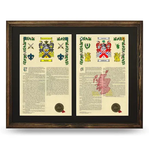 Double Armorial History Framed- Brown