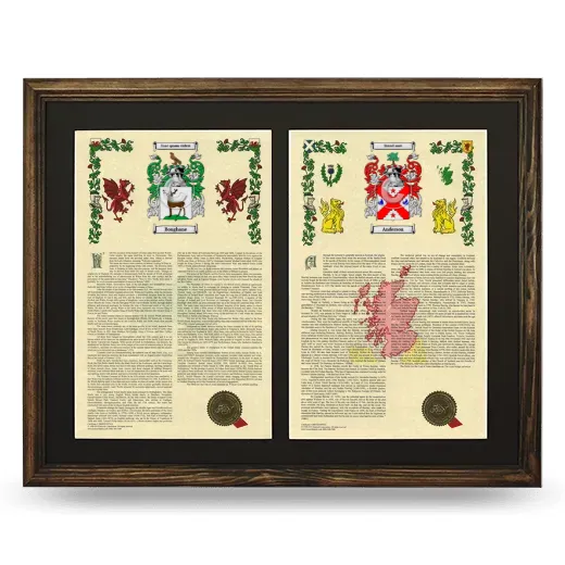 Double Armorial History Framed- Brown