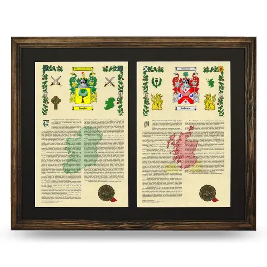Double Armorial History Framed- Brown