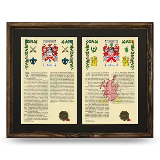 Double Armorial History Framed- Brown