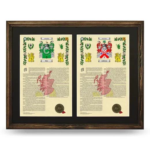 Double Armorial History Framed- Brown