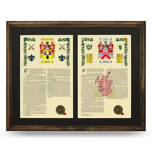 Double Armorial History Framed- Brown