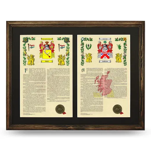 Double Armorial History Framed- Brown